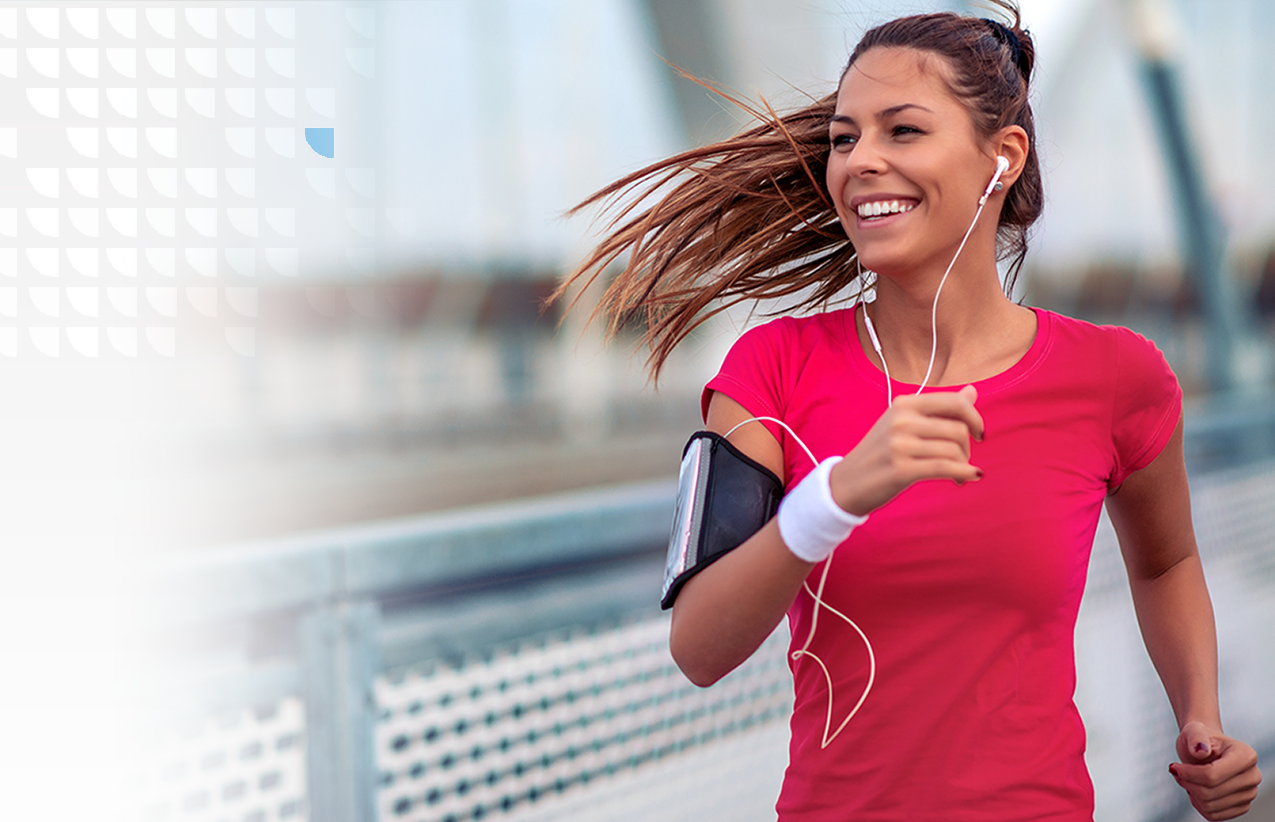 Lady Smiling Listening Music 