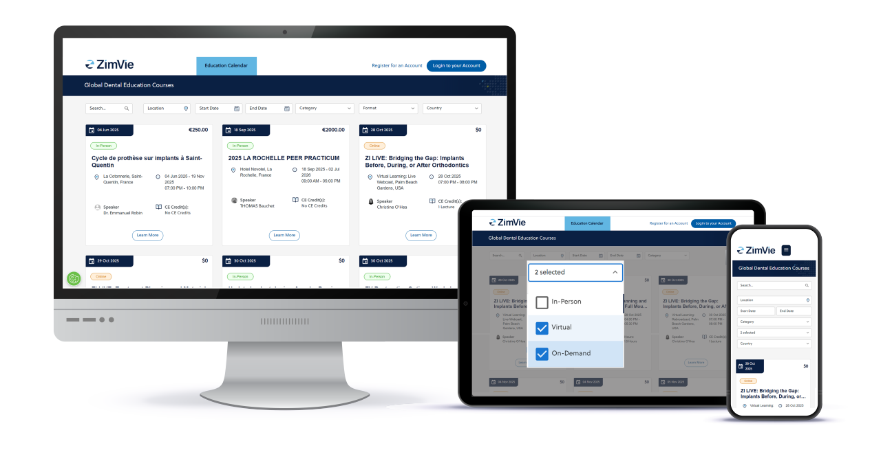 ZimVie Dental Education Platform and App